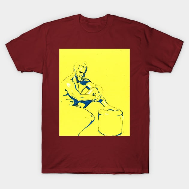 Beefcake on Yellow T-Shirt by A.E. Kieren Illustration